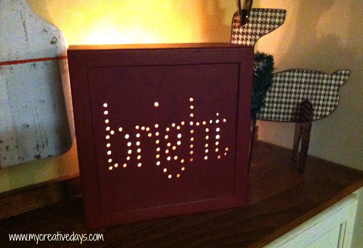 Lighted Bright Christmas Sign mycreativedays.com