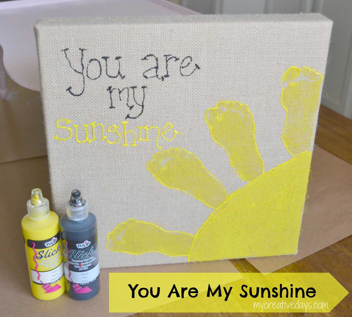 "You Are My Sunshine" Burlap Canvas mycreativedays.com