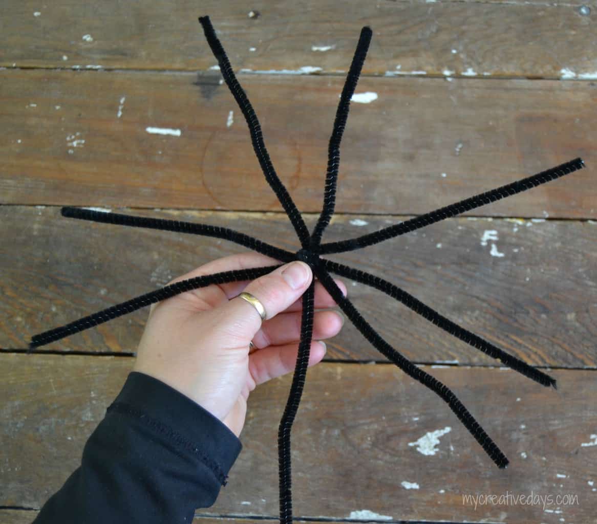 How To Make A Spider Using Four Pipe Cleaners mycreativedays