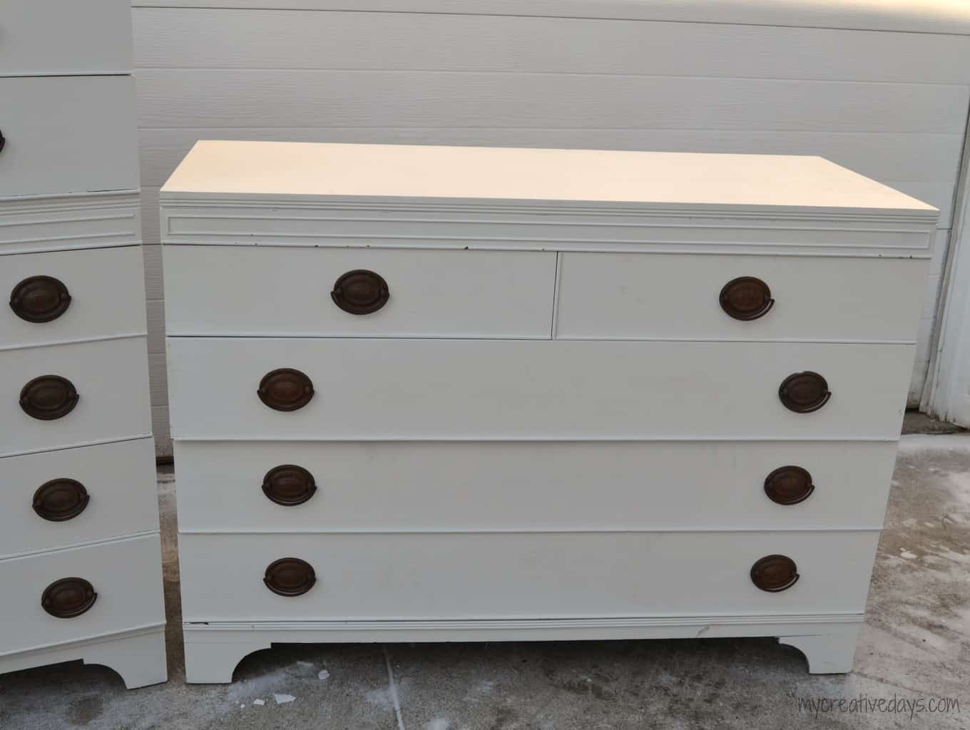 White Rustic Dresser Makeover mycreativedays