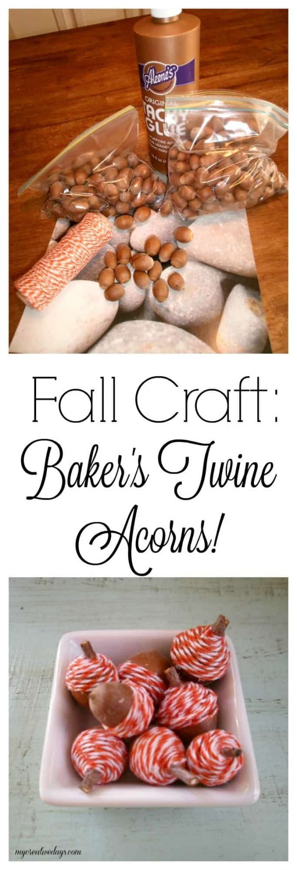 Easy fall craft with acorns and twigs from the back yard!