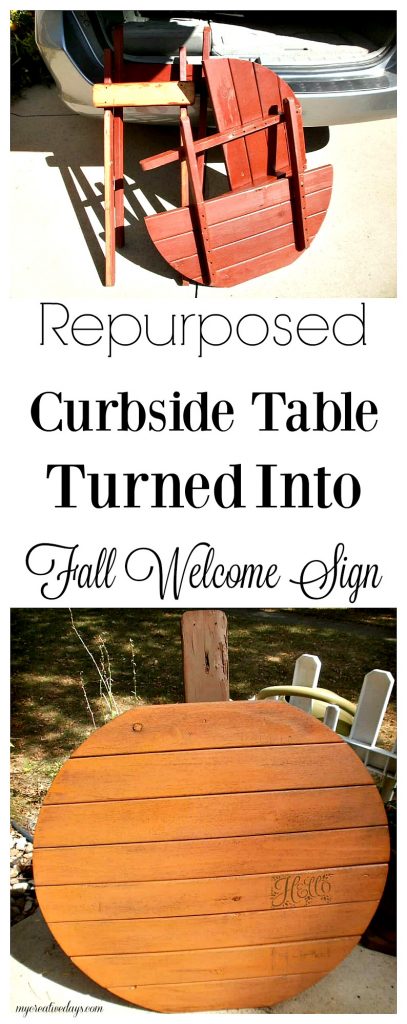 Repurposed Curbside Table Turned To Pumpkin