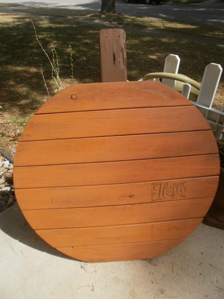 Repurposed Table Turned Pumpkin