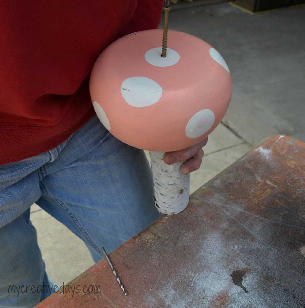 Repurposed DIY Toadstools For The Garden