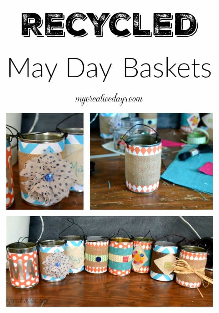 Learn how to make easy, repurposed DIY May Day Baskets from scrap craft supplies and items found in your recycling bin.