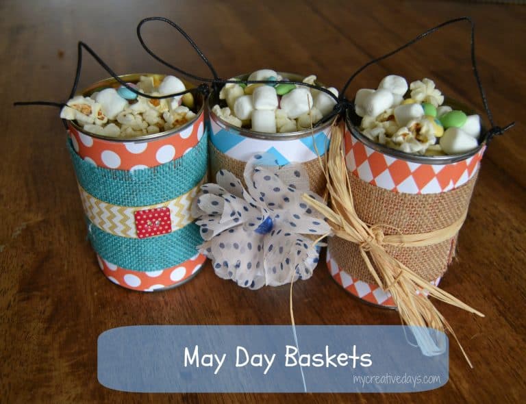 Learn how to make upcycled DIY May Day Baskets from scrap craft supplies and items found in your recycling bin.