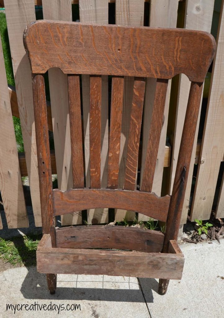 Turn a broken rocking chair into a planter with this DIY Rocking Chair Upcycle Tutorial