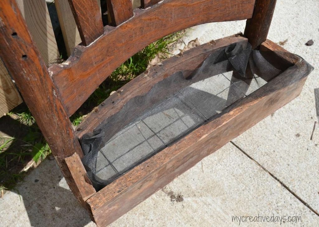 Transform a broken rocking chair into a planter with this easy DIY Rocking Chair Upcycle Project