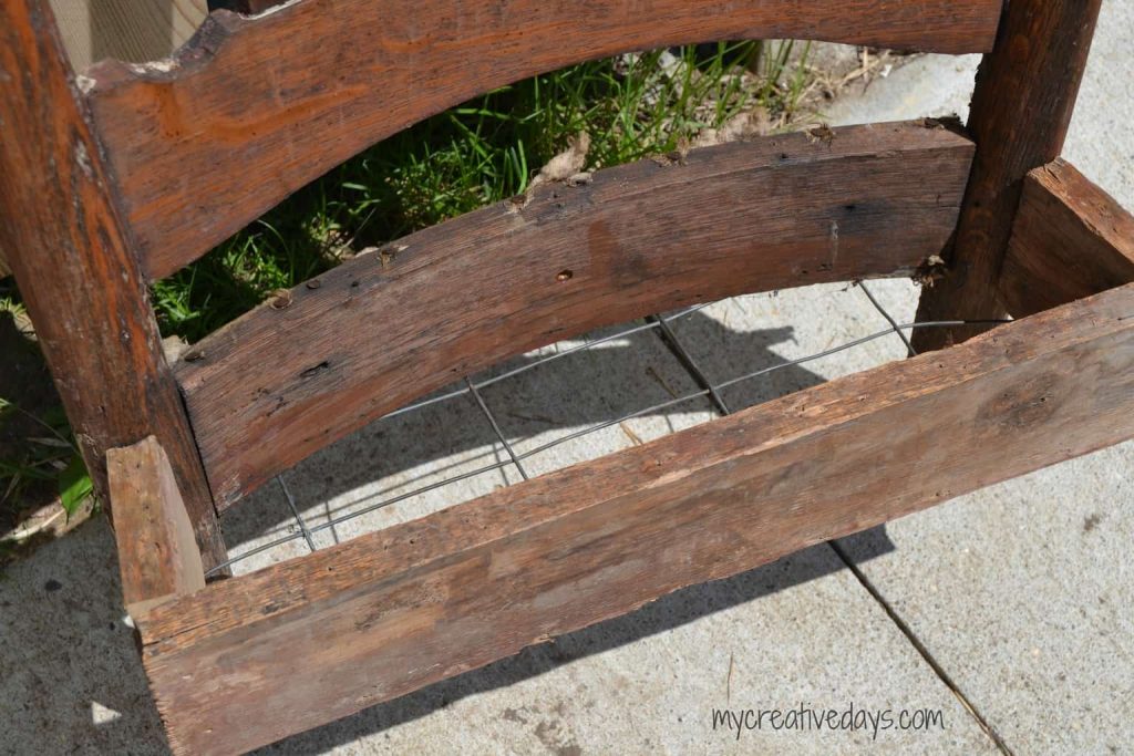 Transform a broken rocking chair into a planter with this DIY Rocking Chair Upcycle Project