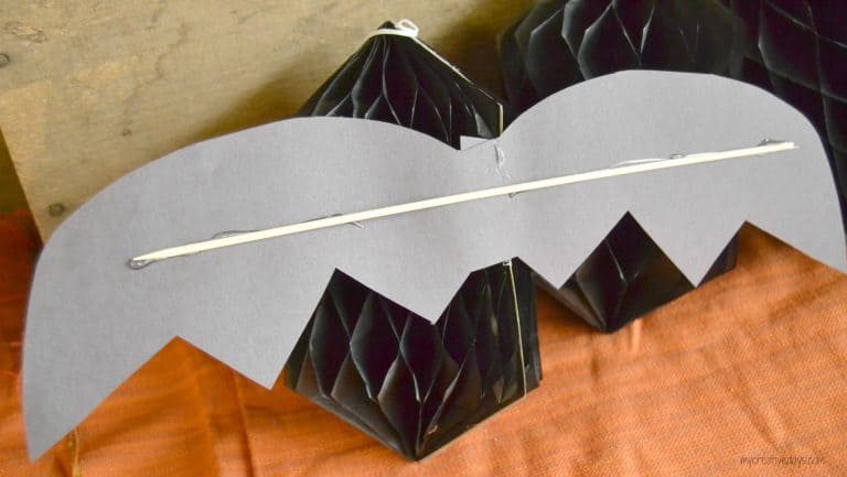 Looking for ways to make DIY Halloween Decor? This Honeycomb Bat is simple and a great addition to your Halloween decor.