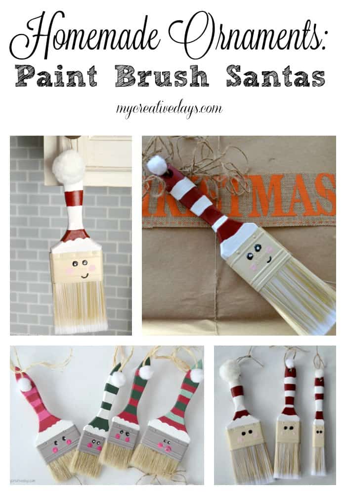 Looking for a fun homemade Christmas ornament idea? These Paint Brush Santas are easy and so cute wherever you hang them!