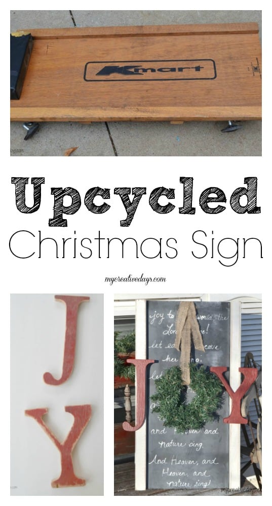 Looking for a way to make a Christmas sign for your home this year? This Upcycled Christmas Sign is easy to do and uses things you many already have on hand.