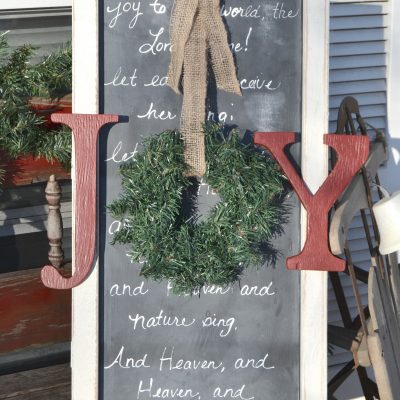 Upcycled Christmas Sign JOY TO THE WORLD