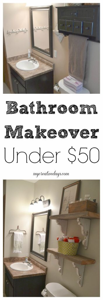 Do you want to make over your small bathroom but have a tight budget? This bathroom makeover under $50 will show you ways to make a change without breaking the budget. 