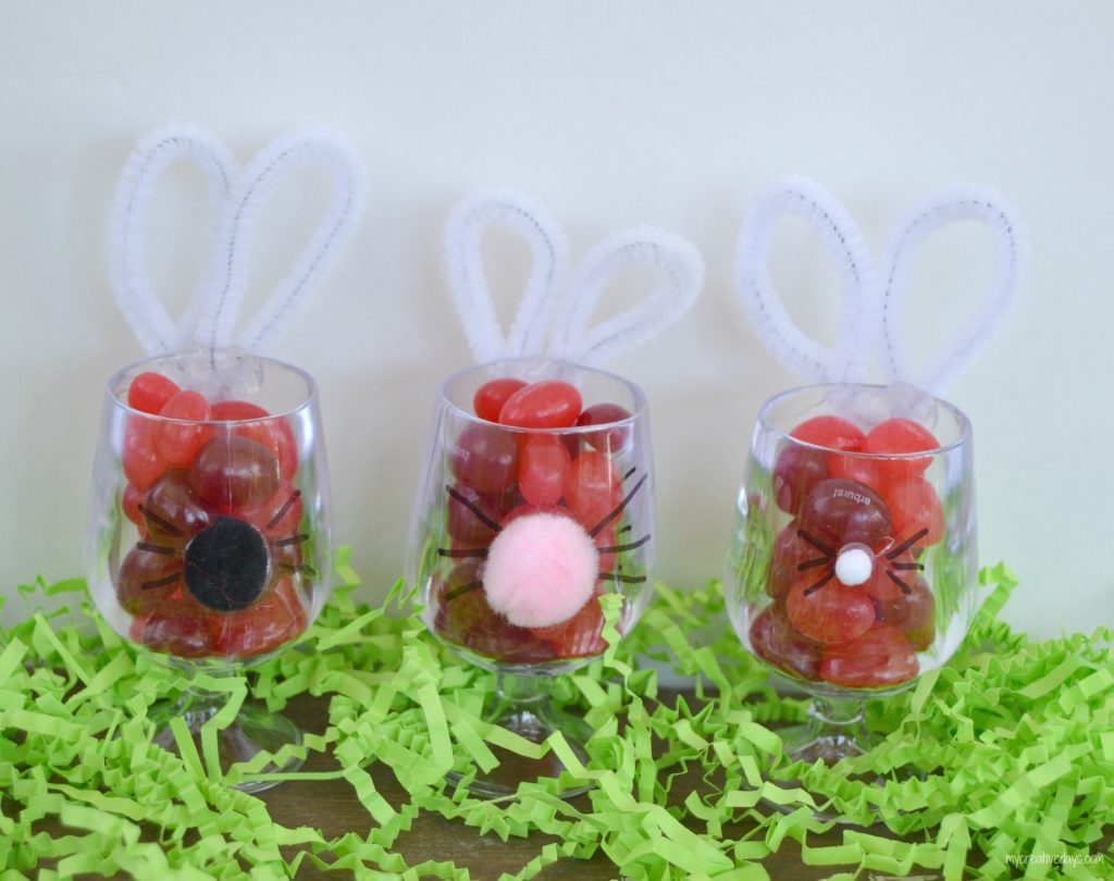 These DIY Bunny Cups To Hold Easter Candy are a cute way to present the kiddos with a little treat on Easter.