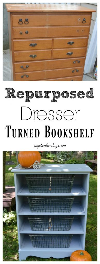 Do you have an old dresser that you aren't using anymore? This repurposed dresser turned bookshelf will show you how to breathe new life into it. 