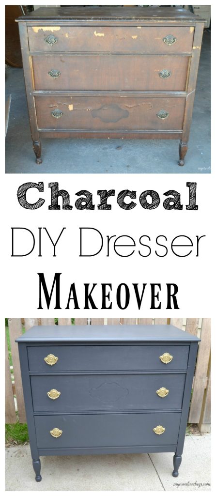 Do you have an old dresser that has seen better days? This Charcoal DIY Dresser Makeover will show you how to breathe new life into it!