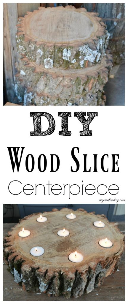 Do you like the look of rustic wood? This DIY Wood Slice Centerpiece is rustic and adds a beautiful statement wherever you place it.