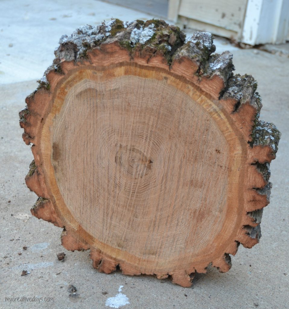 Do you like the look of rustic wood? This DIY Wood Slice Centerpiece is rustic and adds a beautiful statement wherever you place it.