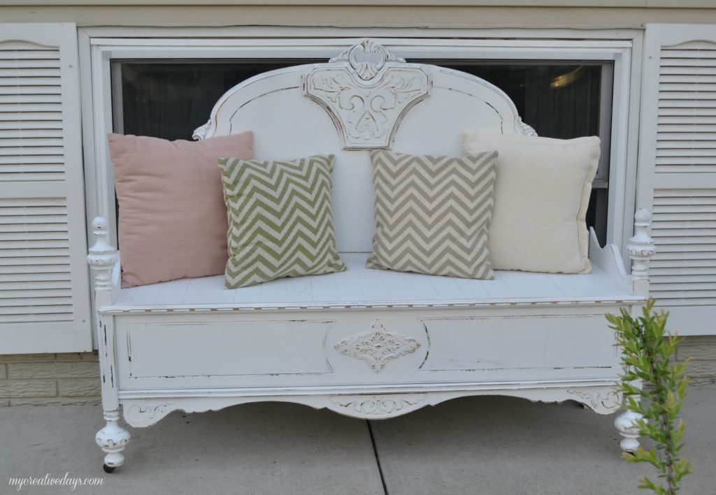 Repurposed Bed To Bench Tutorial My, How To Make A Bench From A Headboard