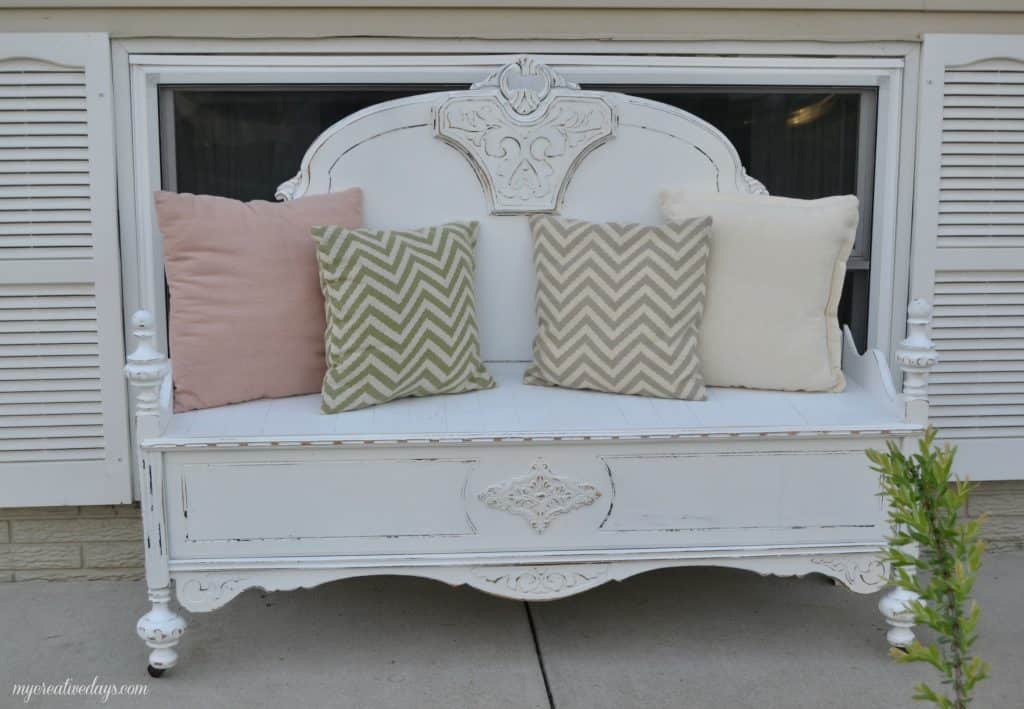 Repurposed Bed To Bench Tutorial My, Use Footboard As Headboard