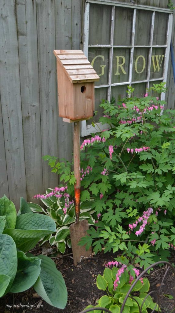 Are you looking for a cute way to add a bird house to your yard? This Repurposed Bird House is simple to do and it adds a touch of fun to wherever you place it. 