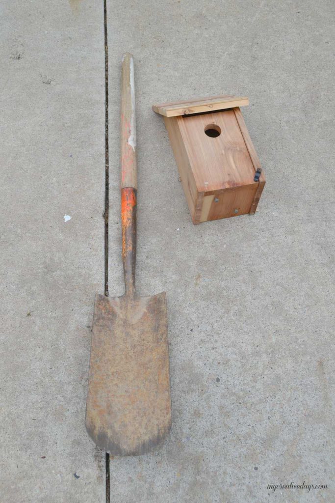 Are you looking for a cute way to add a bird house to your yard? This Repurposed Bird House is simple to do and it adds a touch of fun to wherever you place it. 