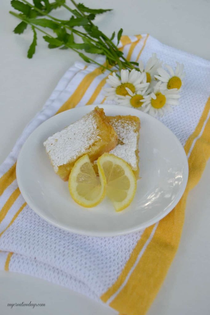 If you love lemon flavored desserts, you will love this easy Lemon Bar recipe!