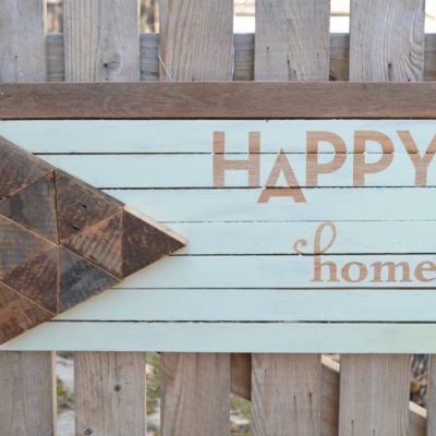 Repurposed Sign Made From 100 Year Old Flooring