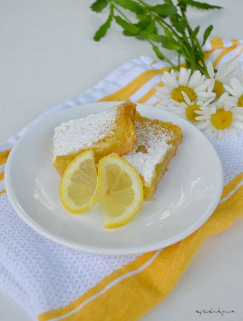 If you love lemon flavored desserts, you will love this easy Lemon Bar recipe!