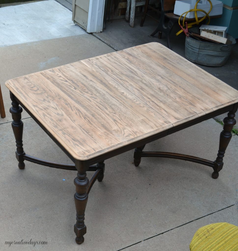 Are you looking for a farmhouse table and chairs? This set was made possible from a little elbow grease on a curbside find!