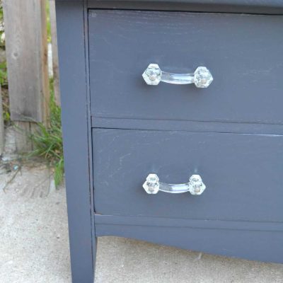 Small Black Dresser Makeover With Vintage Glass Pulls