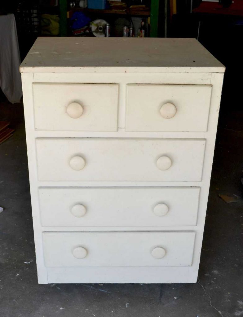 Are you looking for some inspiration to make over a small chest drawers you have? This White Chest Dresser Makeover took an old kitchen cabinet and transformed it into a rustic piece that would fit many different styles. 