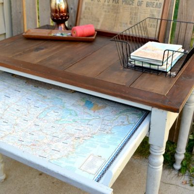 DIY Desk Makeover With A Map