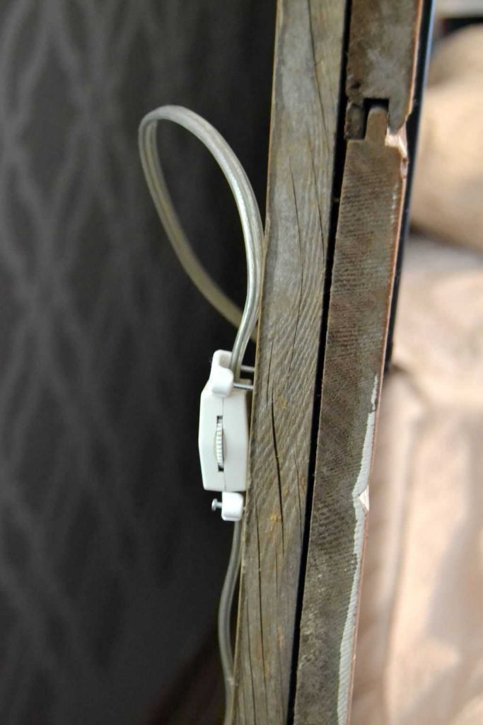 If you would like to free up some space on your night stands, click over to see how to make a DIY Plug In Wall Sconce for your headboard. 