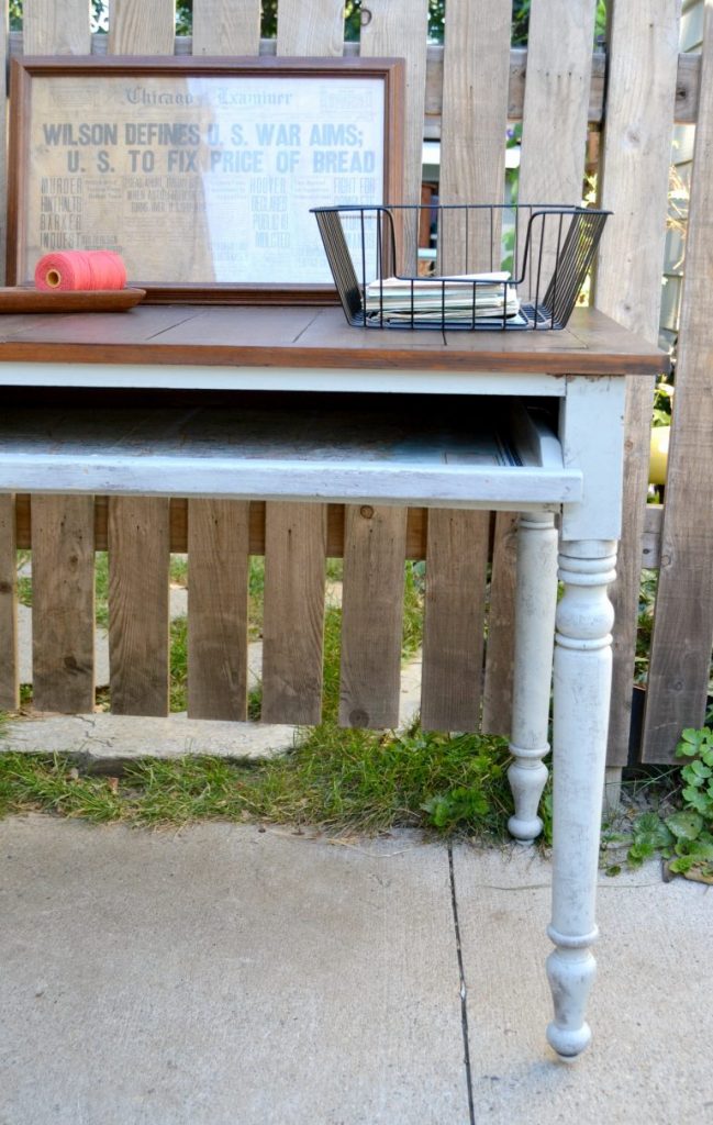 If you are looking for a desk for your home, this easy DIY desk was made over with an old map. Click over to find the tutorial!