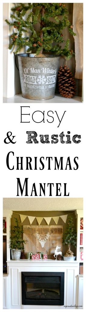 Decorating A Christmas Mantel does not have to be hard. Click over to see how to put together an easy and rustic Christmas mantel in no time. 