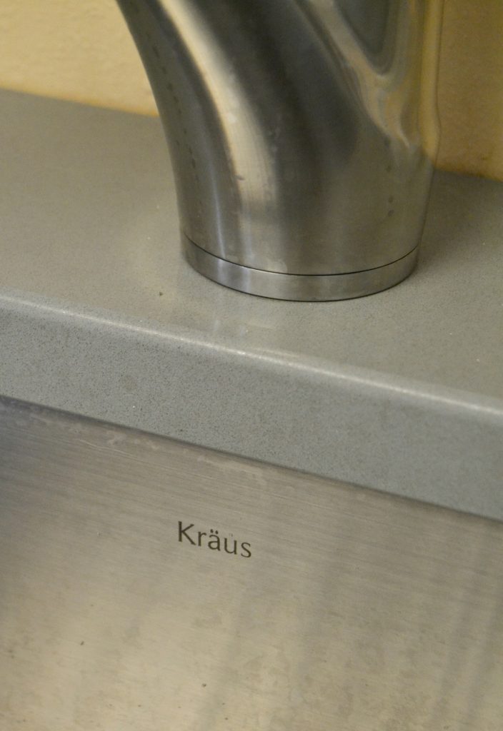 Are you looking for a pull down kitchen faucet? Click over to see our review of our new Kraus pull down kitchen faucet in our kitchen makeover. 