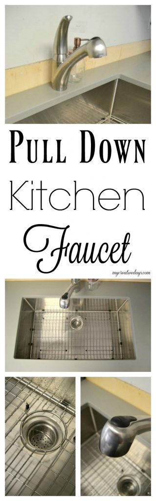 Are you looking for a pull down kitchen faucet? Click over to see our review of our new Kraus pull down kitchen faucet in our kitchen makeover. 