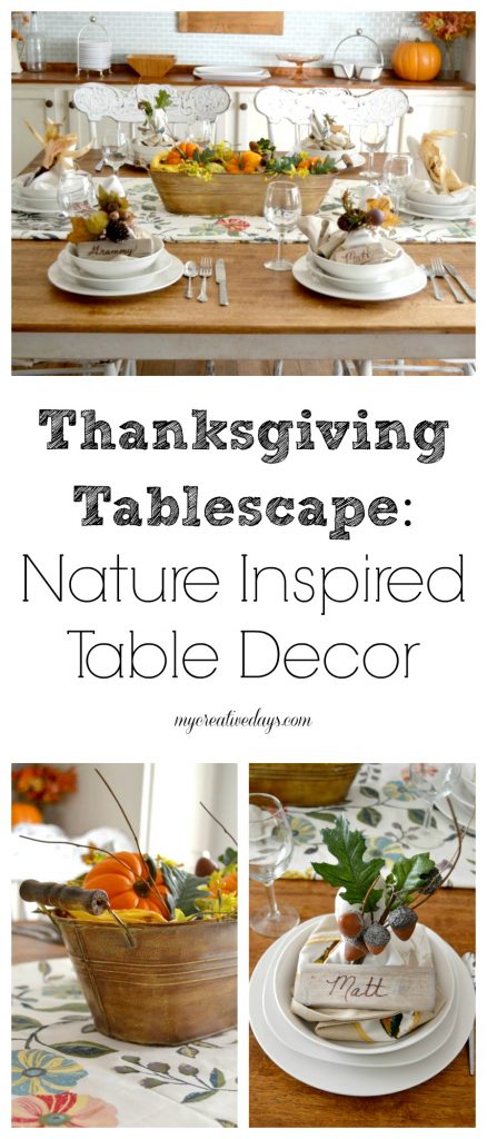 If you are looking to set a pretty Thanksgiving Tablescape this year, click over to see this easy nature inspired Thanksgiving Tablescape.