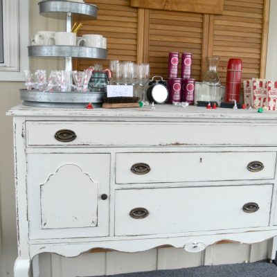 DIY White Distressed Antique Buffet