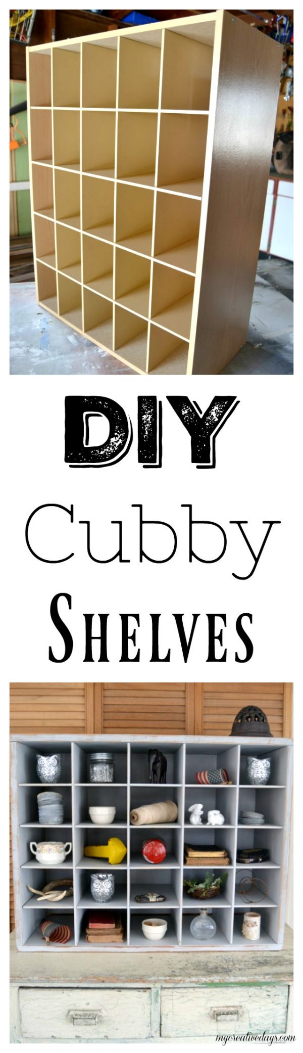 DIY Cubby Shelves Made From A Repurposed Shoe Organizer