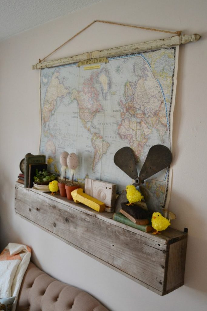 If you like the look of maps hanging on the wall, click over to see how easy it is to make your own hanging architectural wall map.