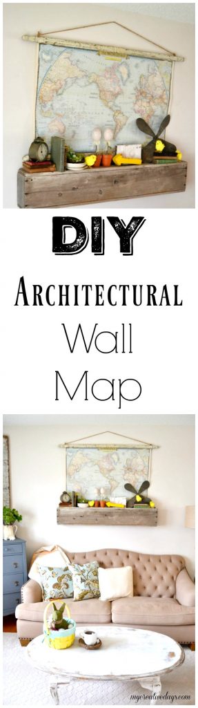 If you like the look of maps hanging on the wall, click over to see how easy it is to make your own hanging architectural wall map.