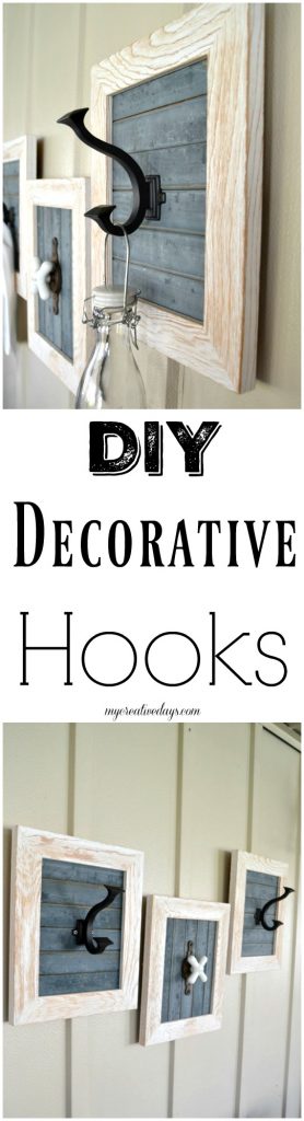 Decorative hooks come in all shapes, colors and sizes. Click over and see how easy it is to make your own custom decorative hooks for any space in your home. 