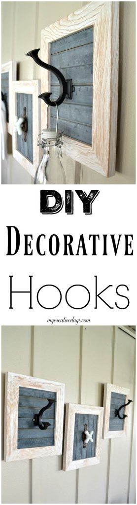 Decorative hooks come in all shapes, colors and sizes. Click over and see how easy it is to make your own custom decorative hooks for any space in your home. 