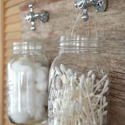 DIY Recycled Bathroom Organizer