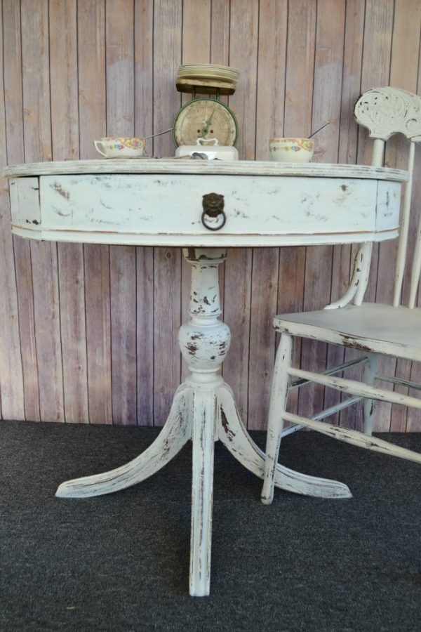 DIY Painted Round End Table For Any Space In Your Home.