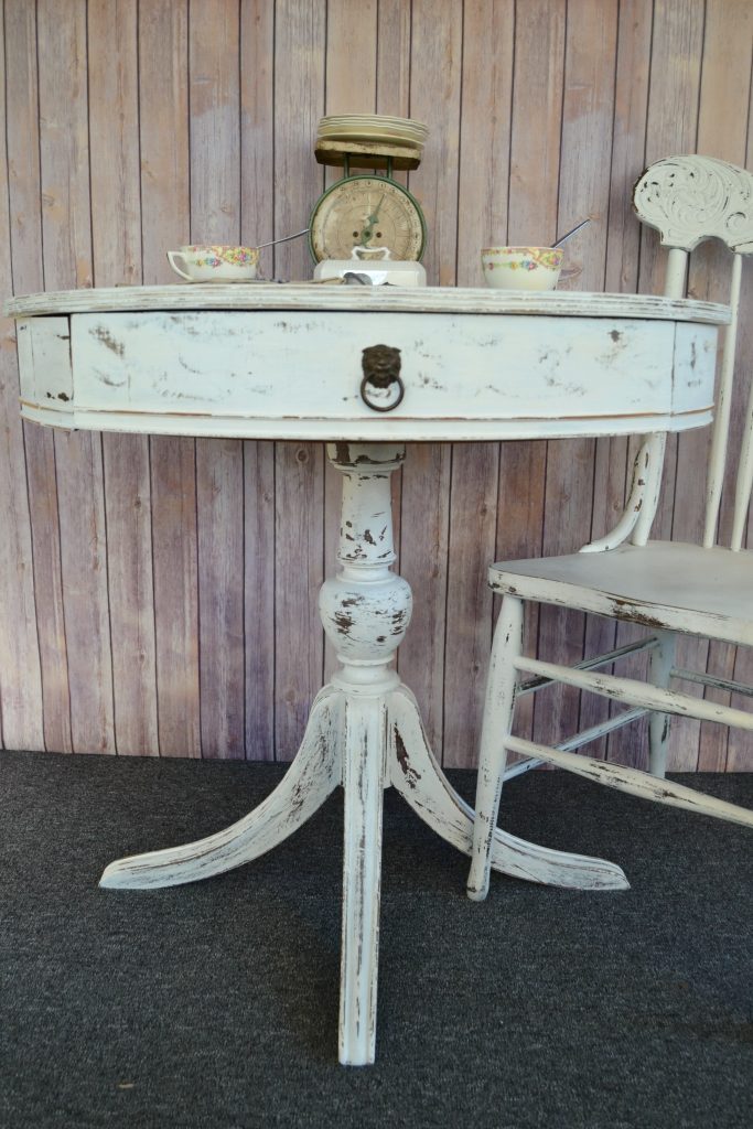 If you are on the market for a round end table in your space, save your money and DIY a painted round end table. Click over and see how easy it is to do!