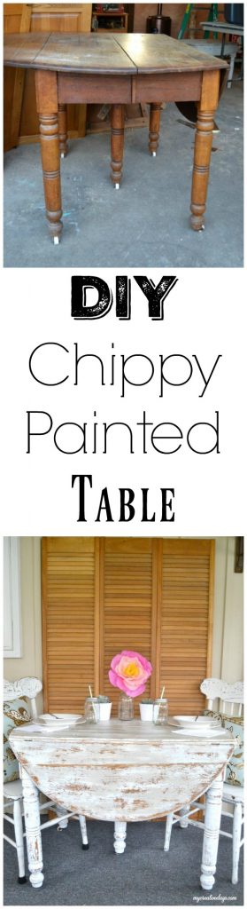 If you love the look of chippy painted furniture and would like a chippy painted table, click over to see how easy it is to do yourself to save yourself a lot of money.